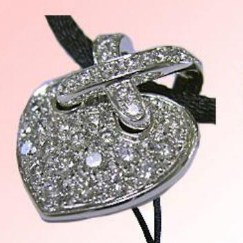 SM-473698 Cross Heart Shape Full Diamond Pendant