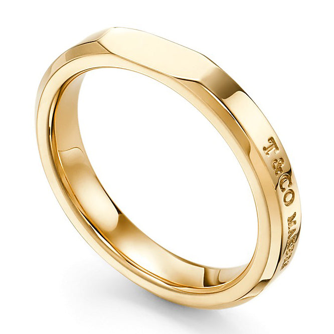 TIF88358911 light gold narrow beveled noodle ring