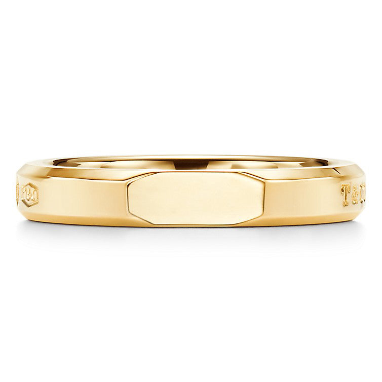 TIF88358911 light gold narrow beveled noodle ring