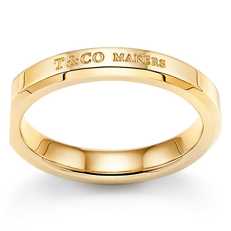 TIF88358911 light gold narrow beveled noodle ring