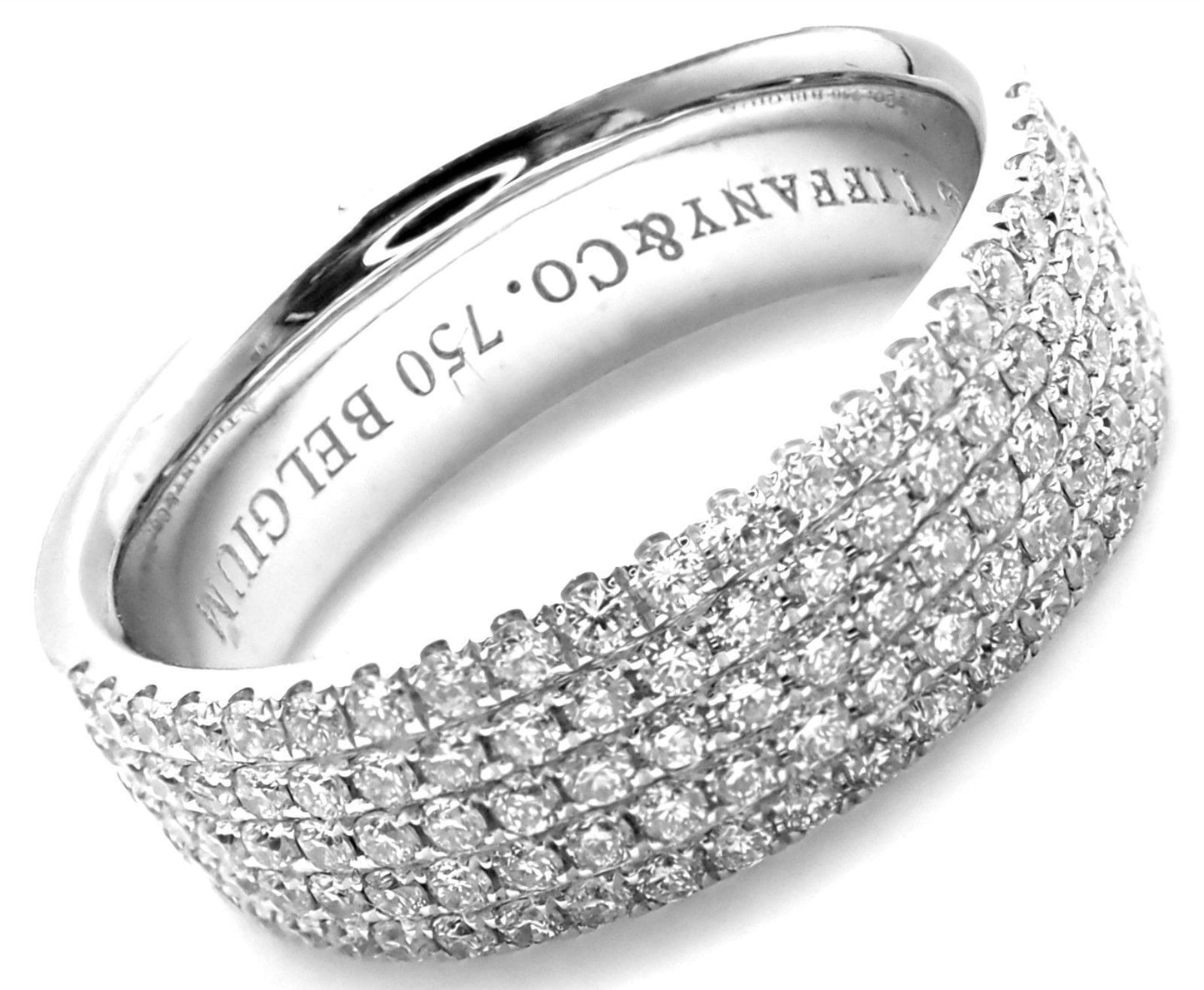 TIF64059425 five-row half-diamond wide stone ring
