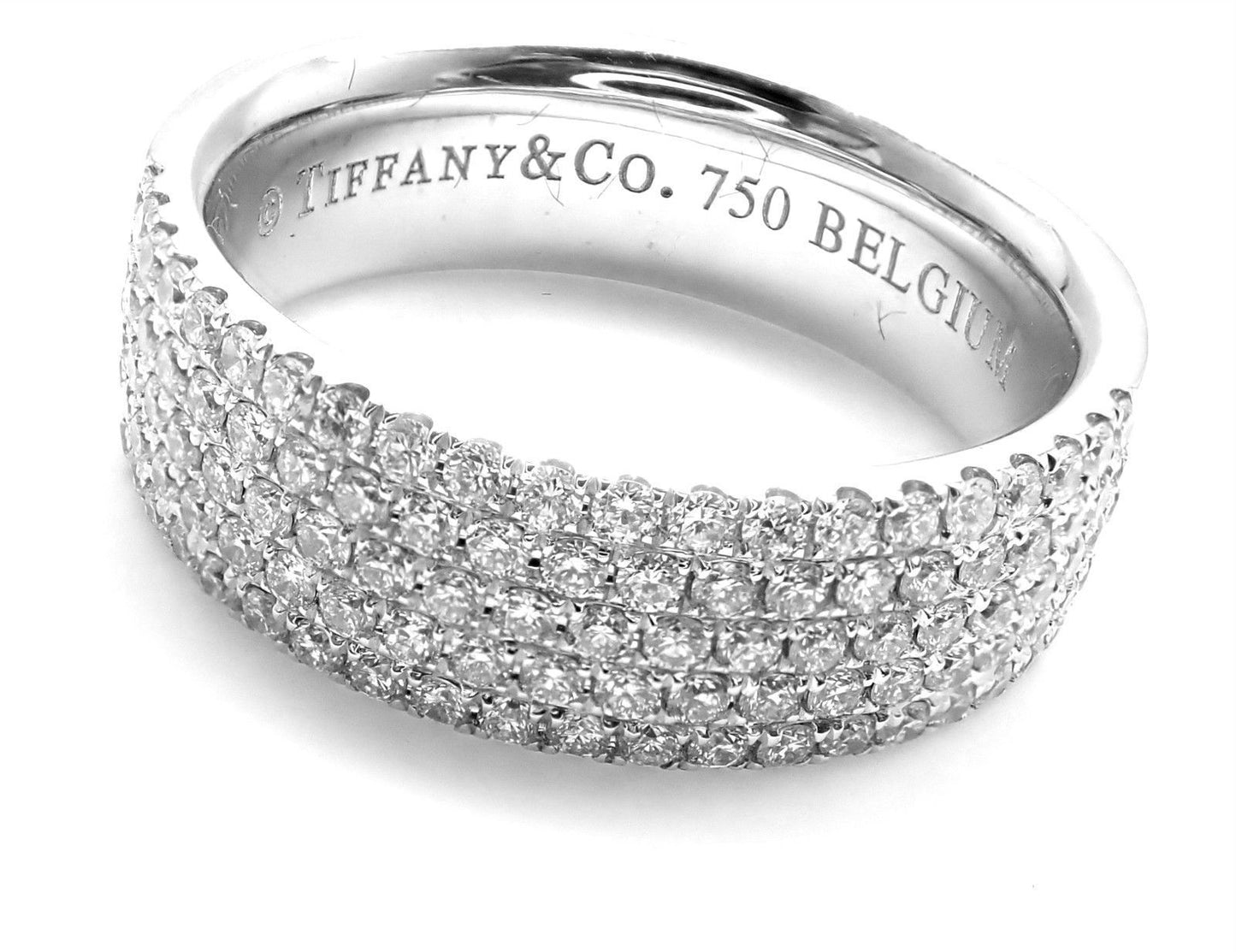 TIF64059425 five-row half-diamond wide stone ring