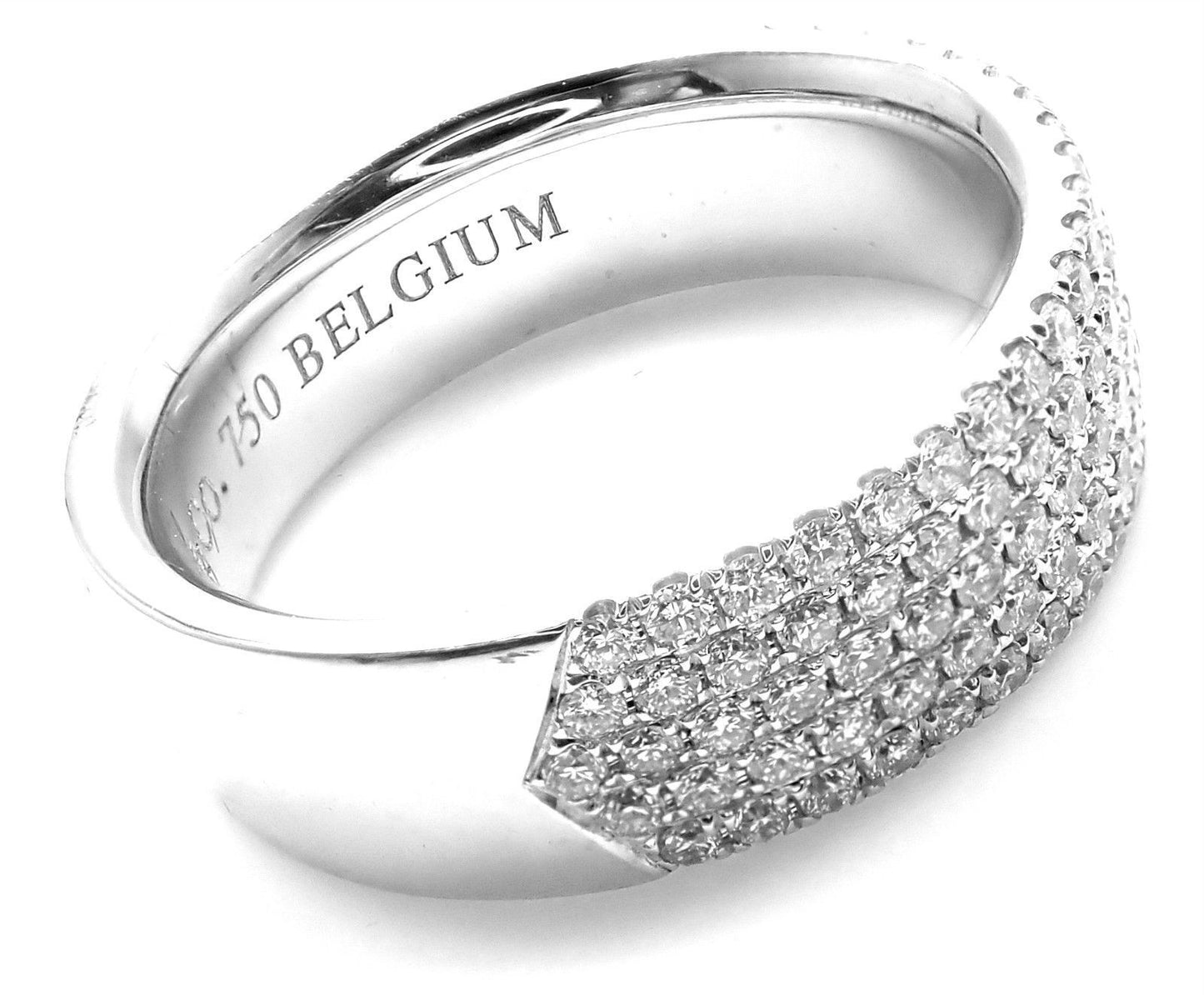TIF64059425 five-row half-diamond wide stone ring