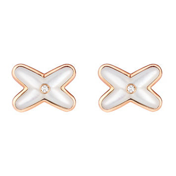 SM-083469 Crossed White Shell Earrings