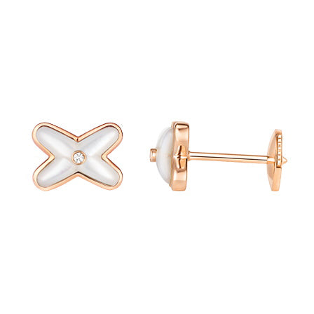 SM-083469 Crossed White Shell Earrings