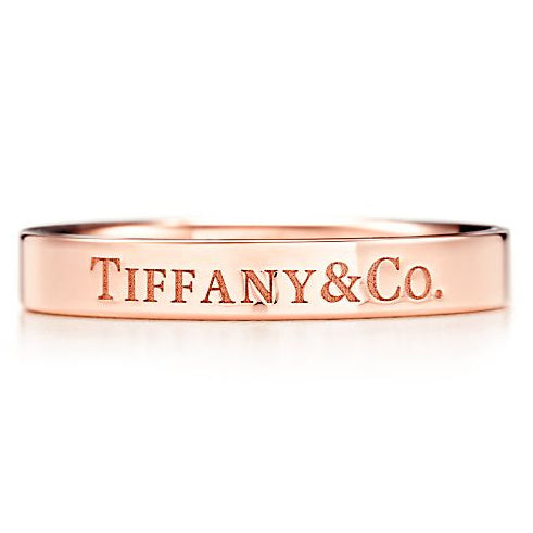 TIF3876884 3mm light gold letter strip ring 12#