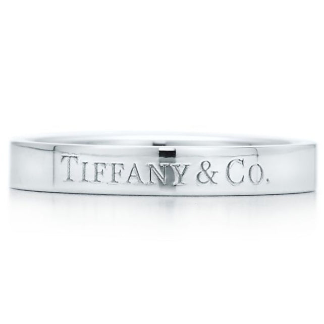 TIF3876884 3mm light gold letter strip ring 12#