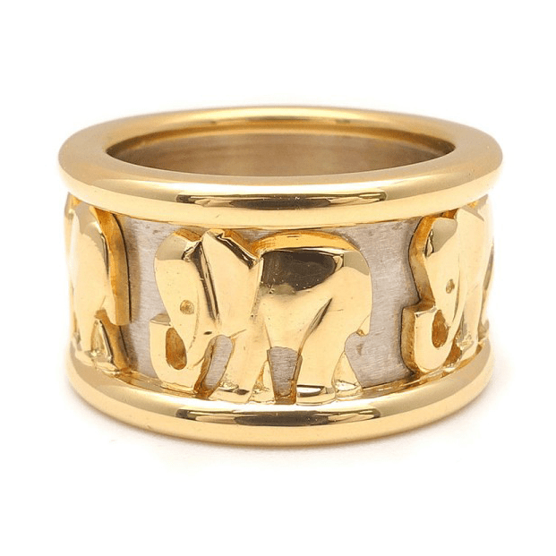 KDY-FK904491 light gold elephant ring-3