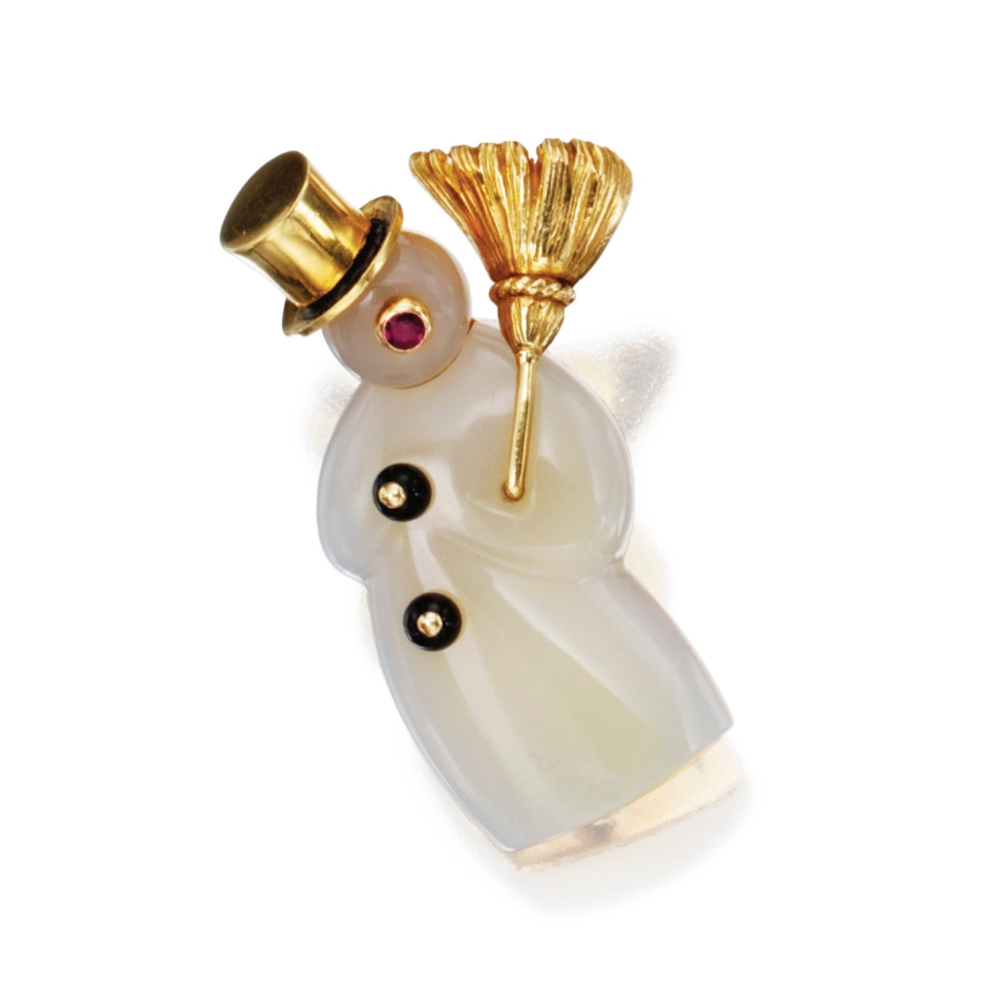 KDY-GB711360 Snowman holding a broom