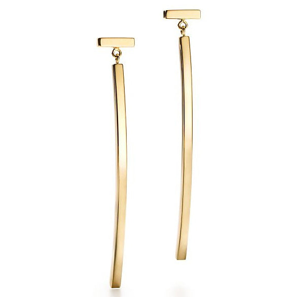TIF39196467 guest version light gold T-shaped bar earrings