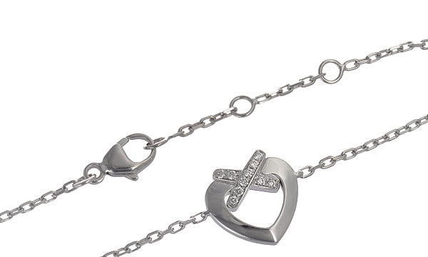 SM-082212 Heart-Shaped Cross Bracelet