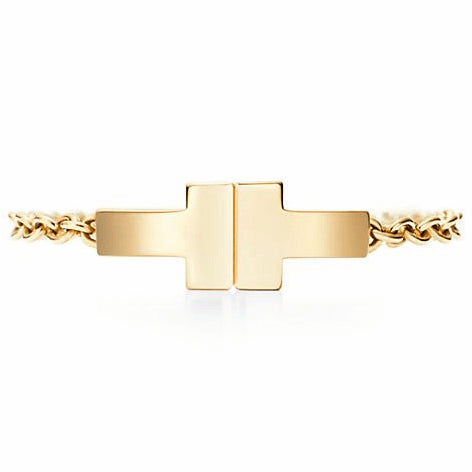TIF65476758 light gold chain T-shaped ring