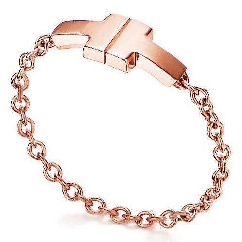 TIF65476758 light gold chain T-shaped ring