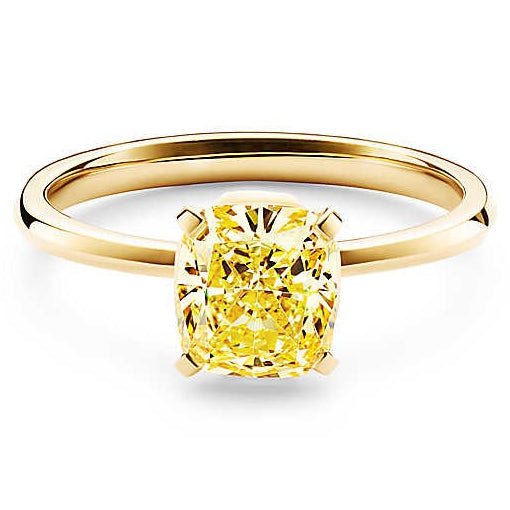 TIF12234899T four-prong yellow diamond small octagonal diamond ring 13#