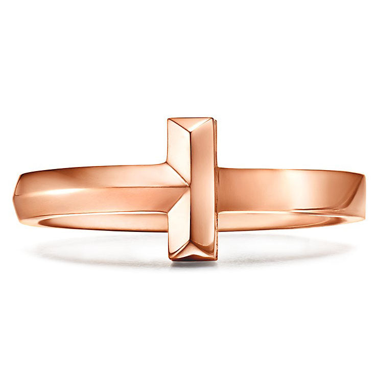 TIF44694275 guest version light gold double layer T-shaped narrow ring 12#