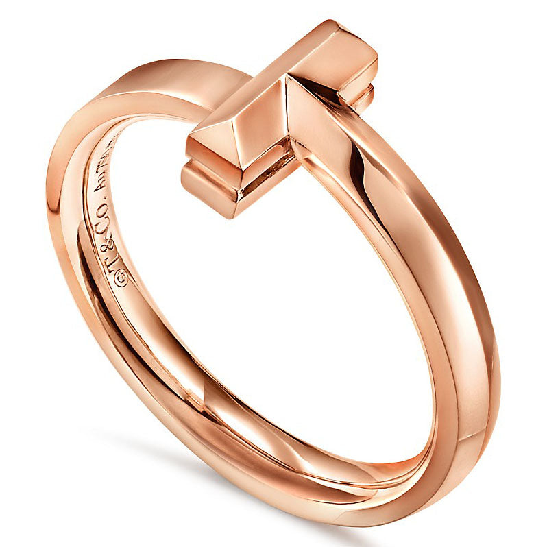 TIF44694275 guest version light gold double layer T-shaped narrow ring 12#