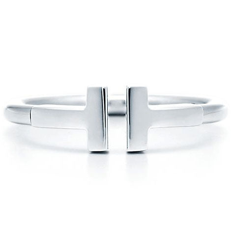 TIF39841516 light gold coil double T-shaped open ring 10.5#