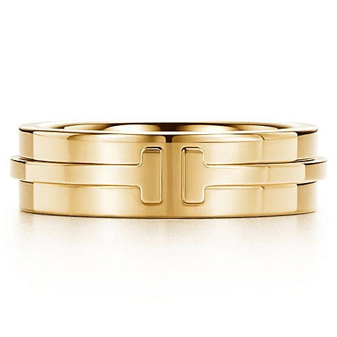 TIF80570782 light gold wide version T-shaped ring 14#