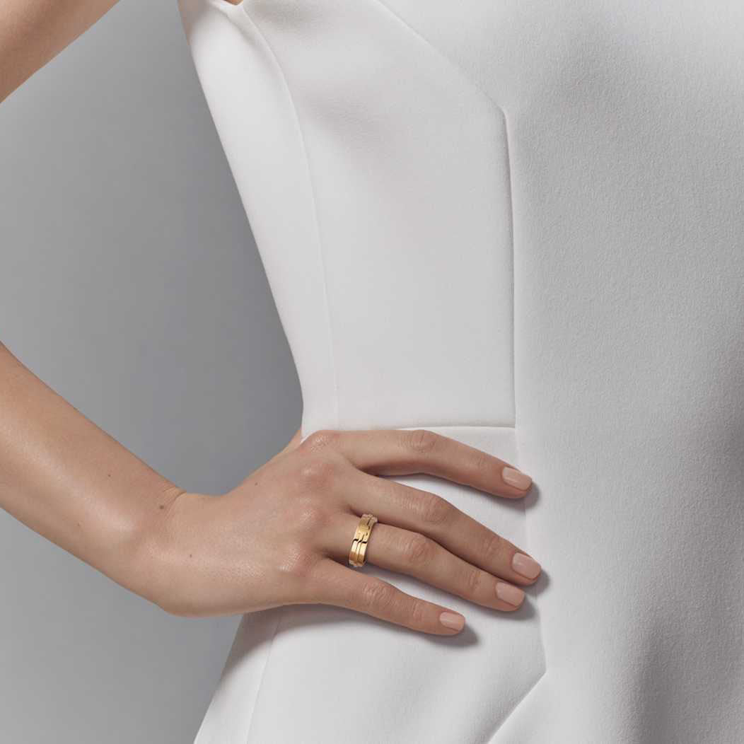 TIF80570782 light gold wide version T-shaped ring 14#