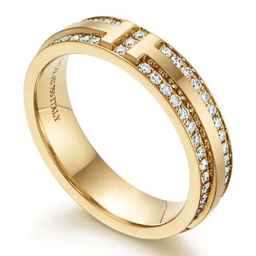 TIF10561529 full diamond narrow T-shaped ring 14#