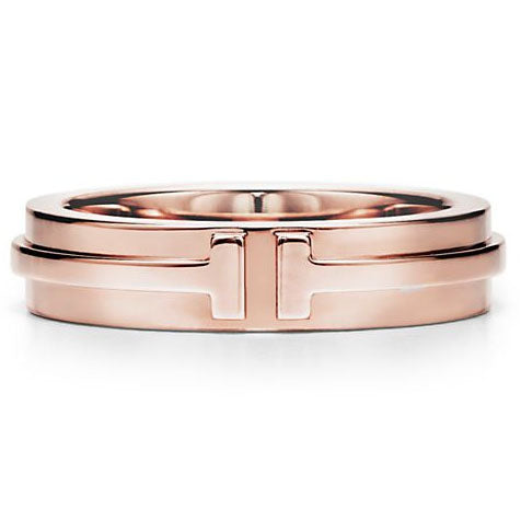 TIF8213603 light gold narrow version T-shaped ring 14#