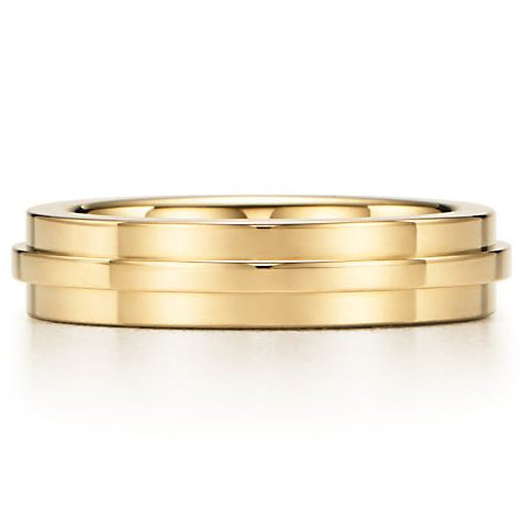 TIF8213603 light gold narrow version T-shaped ring 14#