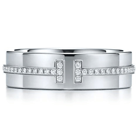 TIF46026734 wide diamond T-shaped ring 14#