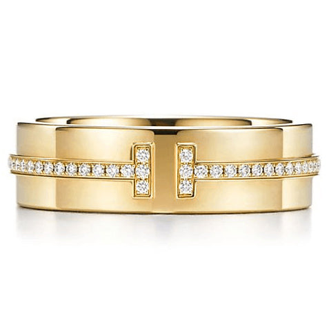 TIF46026734 wide diamond T-shaped ring 14#