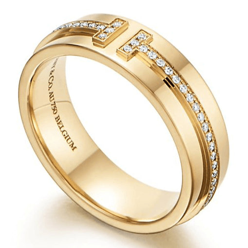 TIF46026734 wide diamond T-shaped ring 14#
