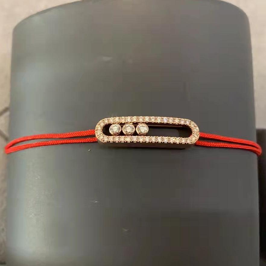 MSK-02778 red rope full diamond activity bracelet