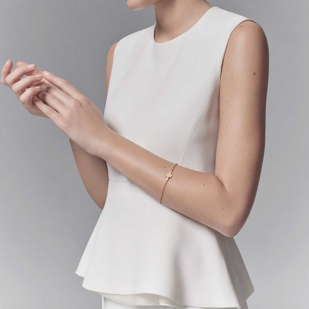 TIF19725840 guest version double T light gold bracelet