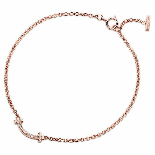 TIF36306399 small smile diamond T-shaped bracelet