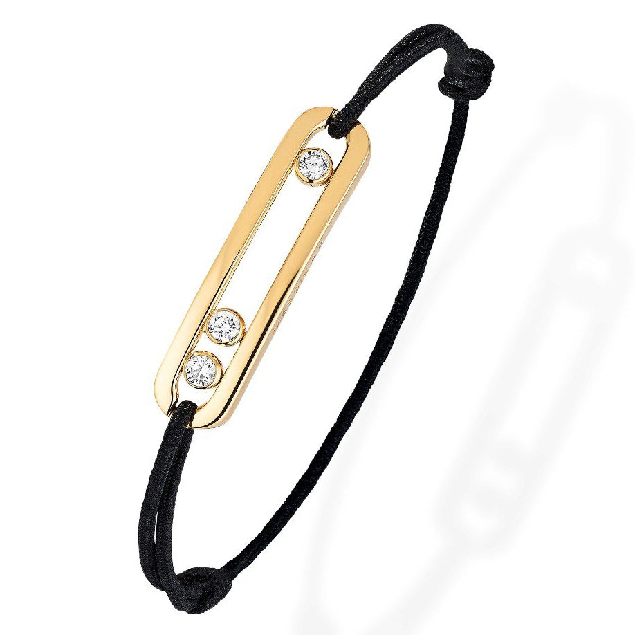 MSK-32157 light gold movable bracelet, light gold, rope, bezel