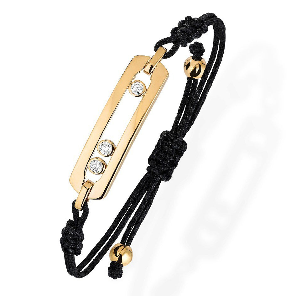 MSK-65874 light gold movable bracelet, bezel, rope