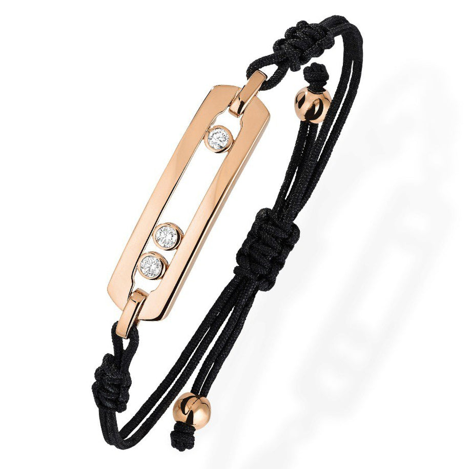 MSK-65874 light gold movable bracelet, bezel, rope