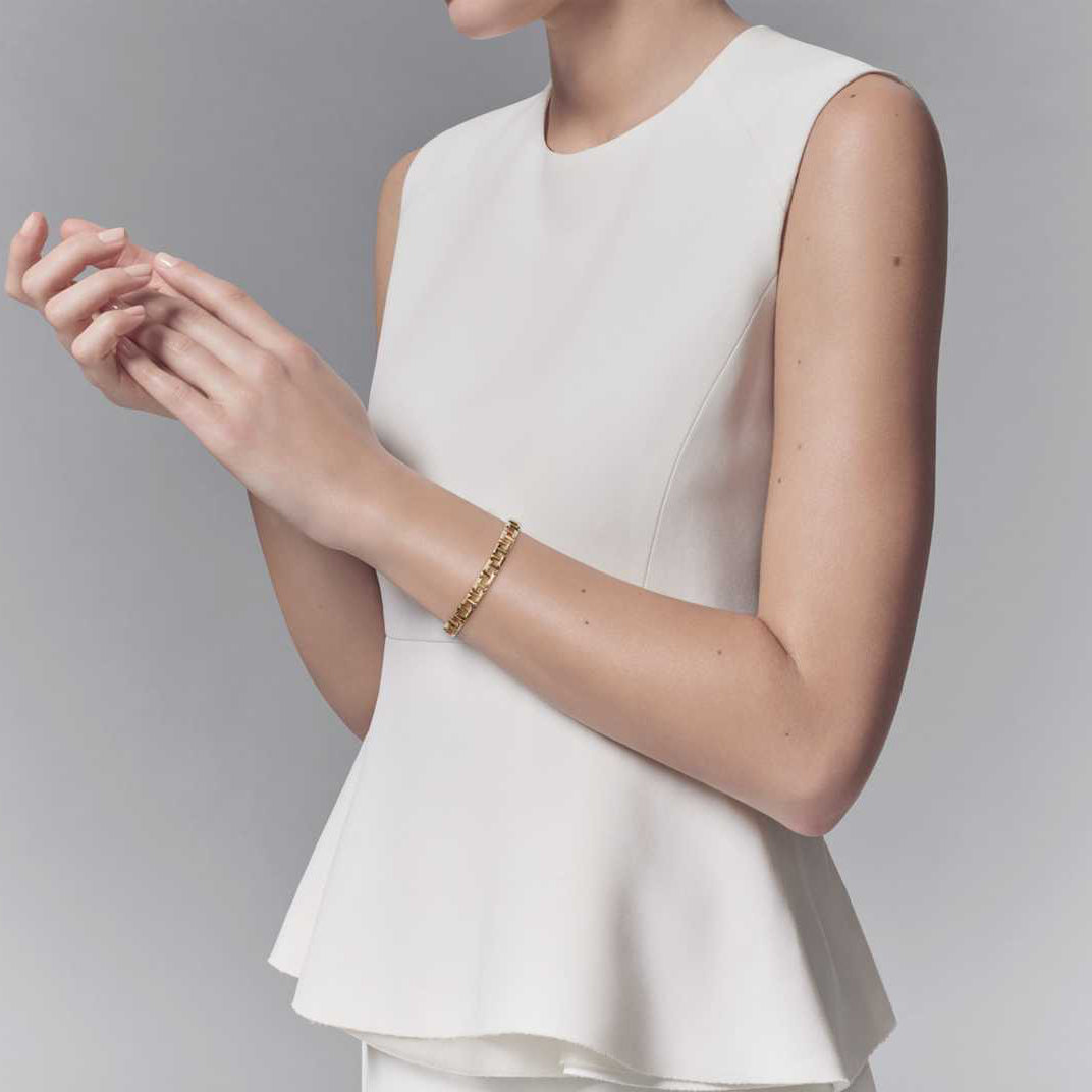 TIF85447209 light gold front and back T-shaped bracelet