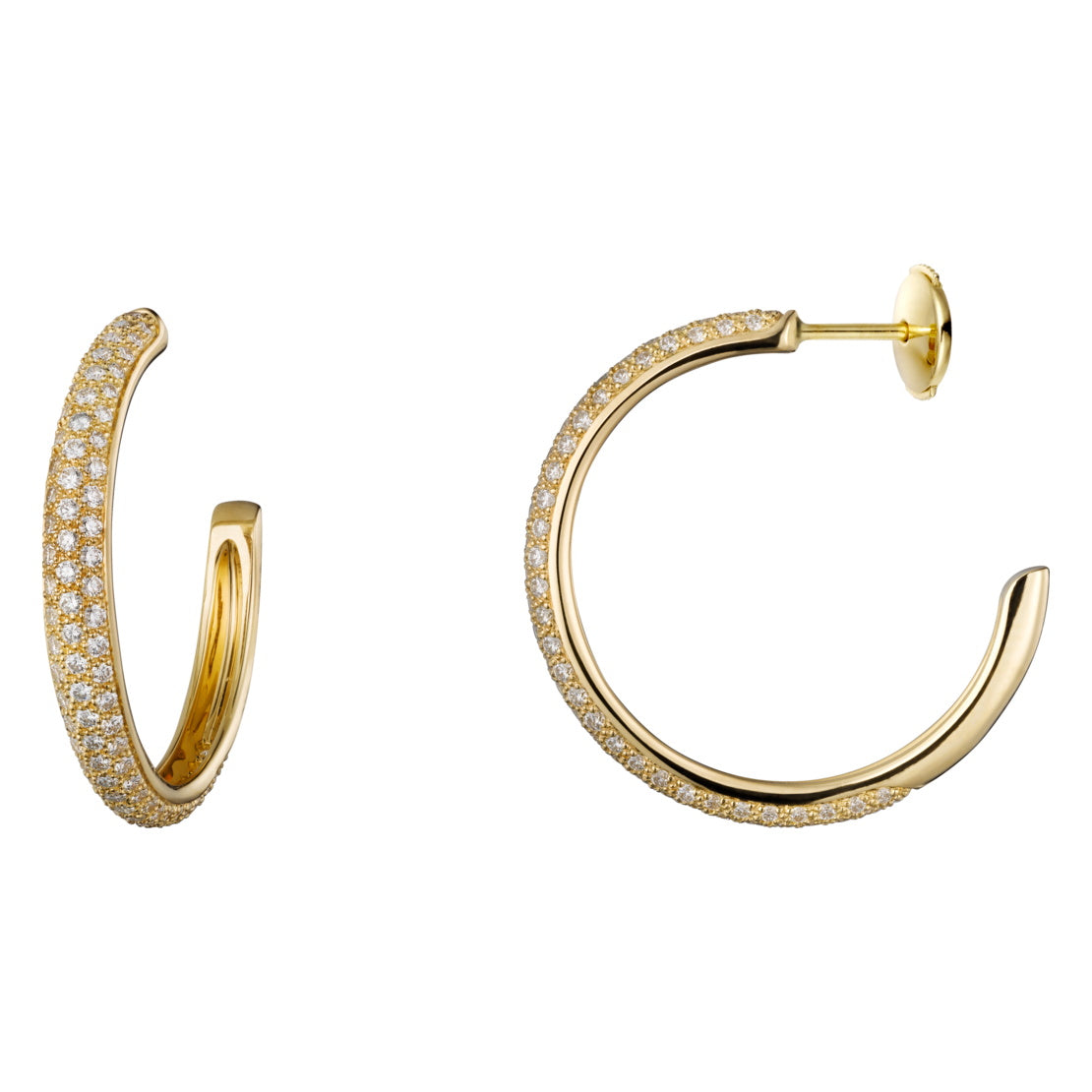 KDY-N8515098 full diamond C-shaped hoop earrings