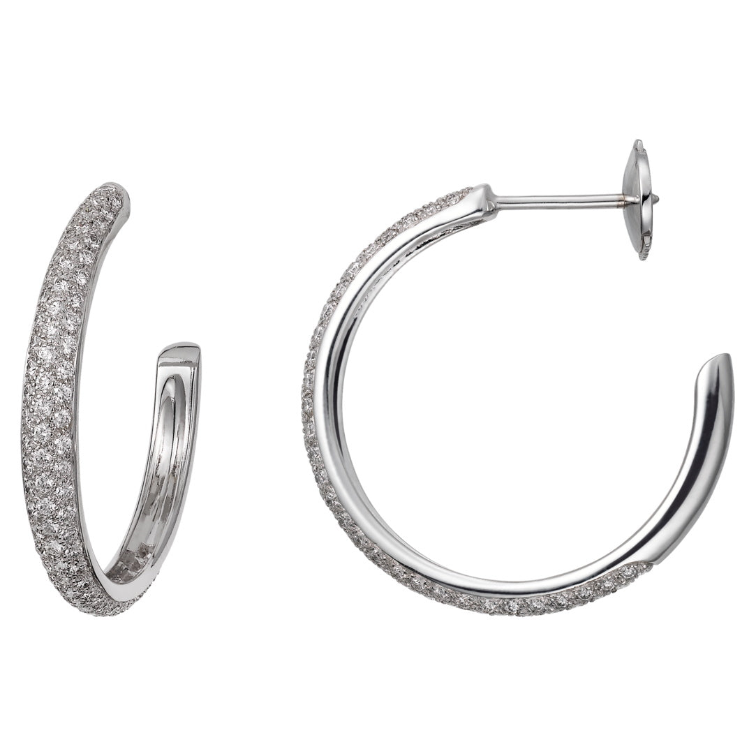 KDY-N8515098 full diamond C-shaped hoop earrings