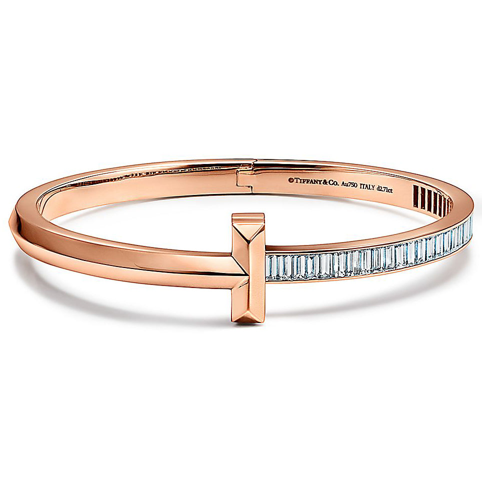 TIF55204589 sword spine T-shaped wide version step square diamond bracelet 18#