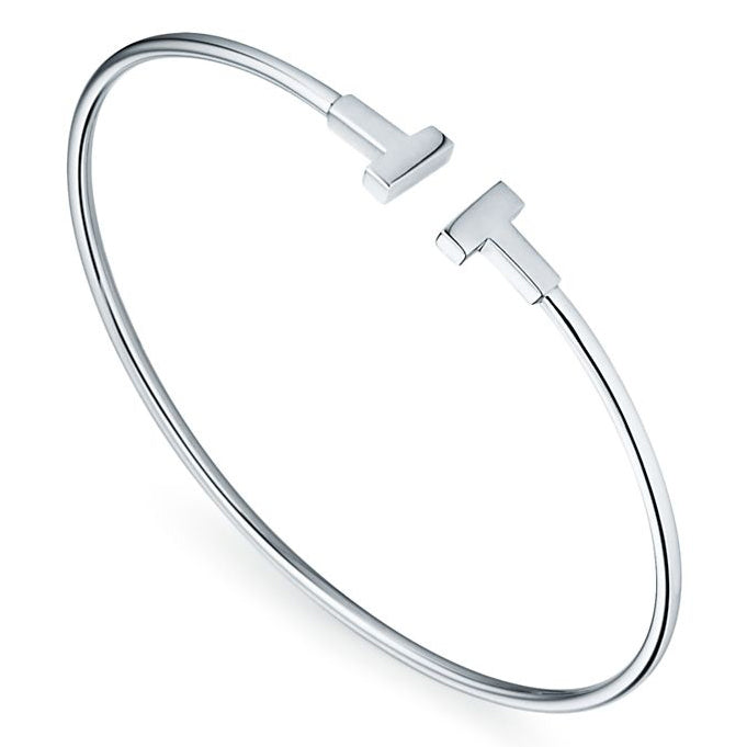 TIF63408202 small light gold double-ended T-shaped coil bracelet 16#