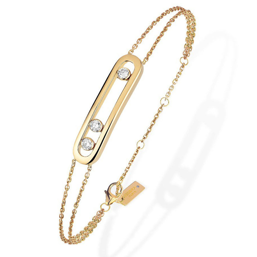 MSK-12347 light gold double line bracelet, activity bracelet