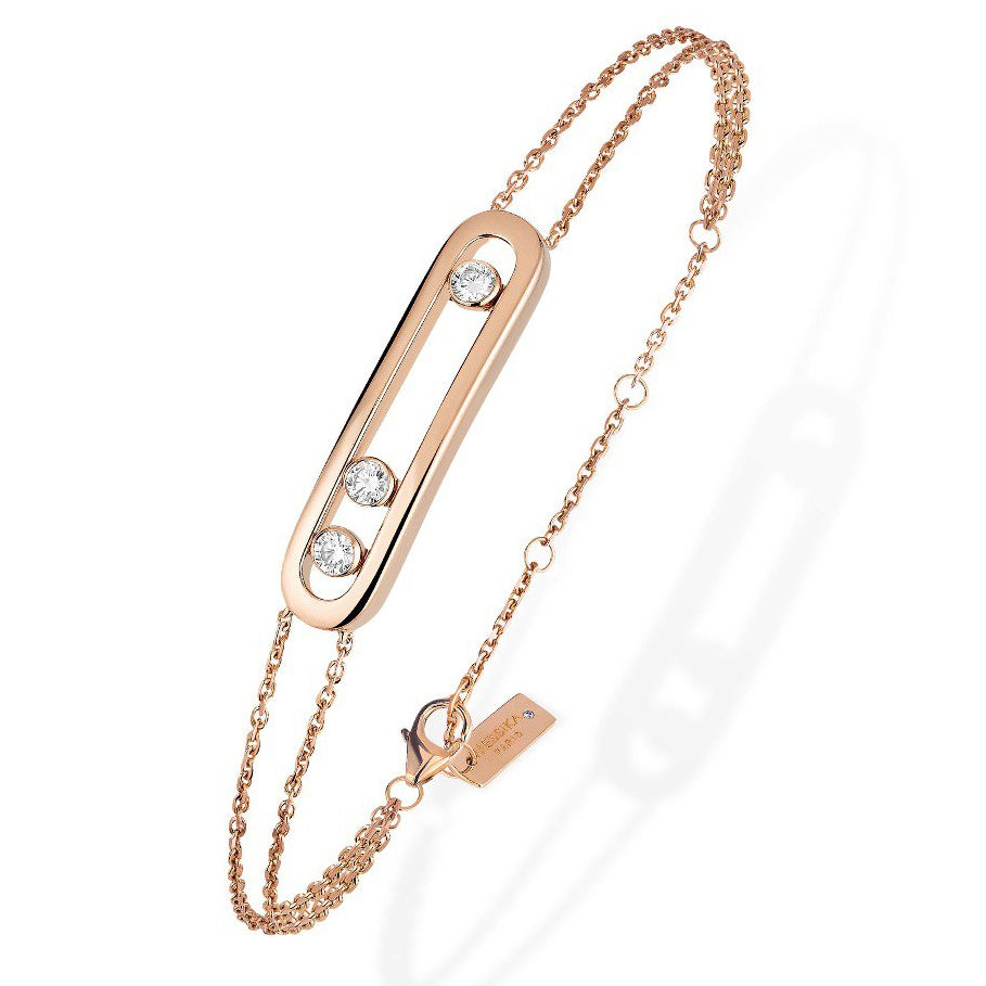 MSK-12347 light gold double line bracelet, activity bracelet