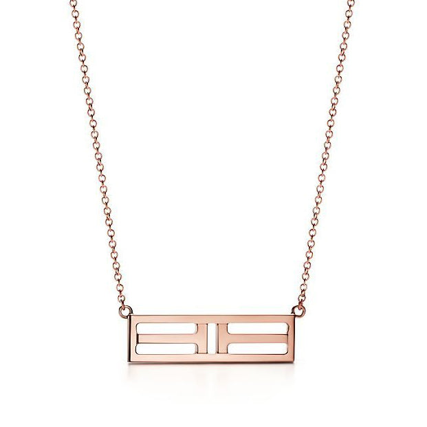 TIF30493360 guest version light gold double T-shaped hollow horizontal chain pendant