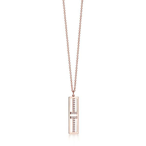 TIF53051018 guest version vertical hollow diamond T-shaped pendant