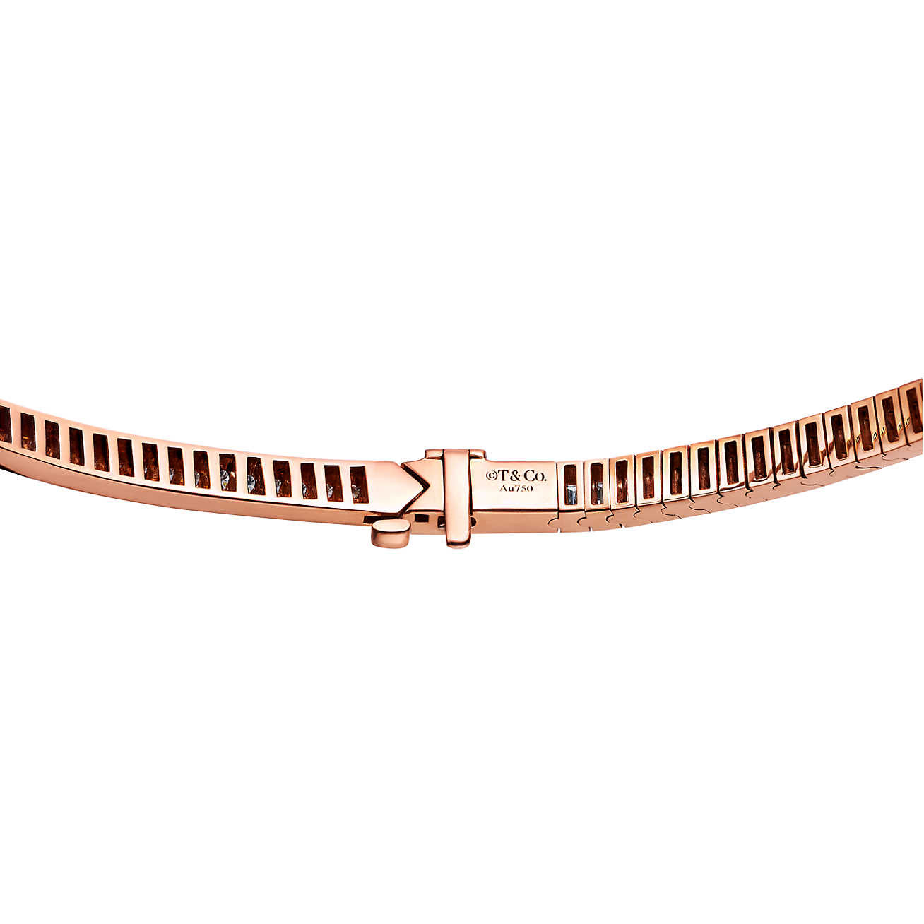 TIF7878407 Diamond T-shaped ladder square necklace