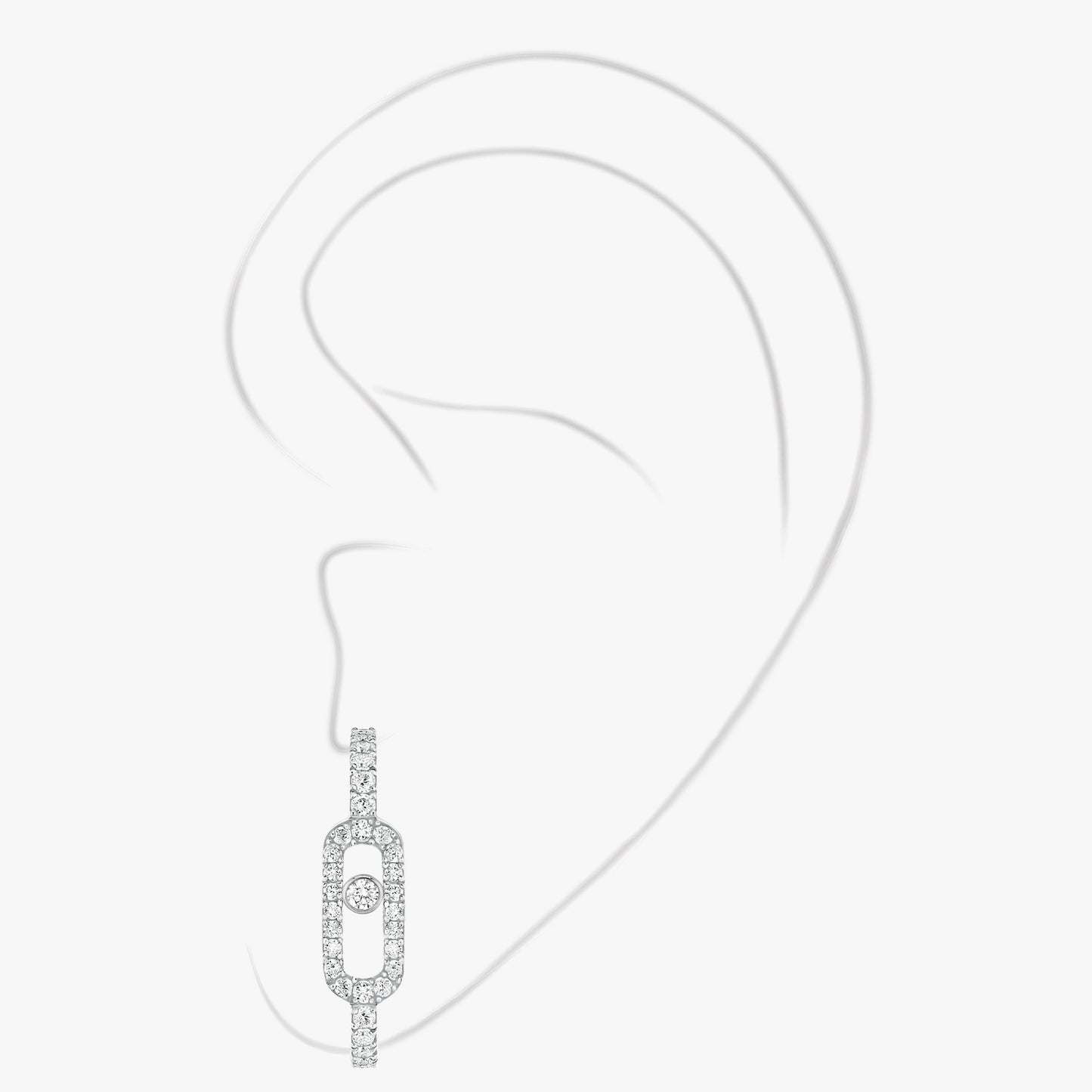 MSK-10007 unilateral movable bezel earrings