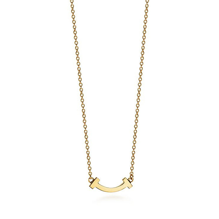 TIF83893487 small light gold smile T-shaped chain hanging chain