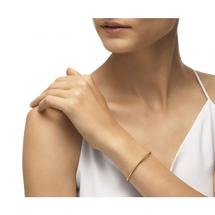 DBES-J3DD05Z00W single row semi-pave oval bracelet