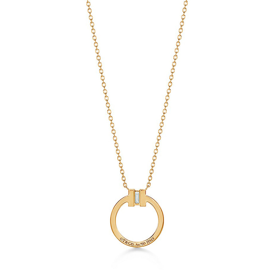 TIF54626526圆形镶钻梯方T字栓链吊坠