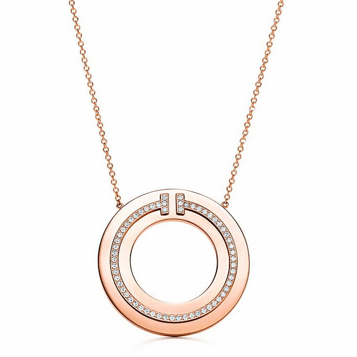 TIF16280958 Large circle diamond T-shaped pendant